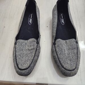 Womens Clarks Black and Gray Loafers